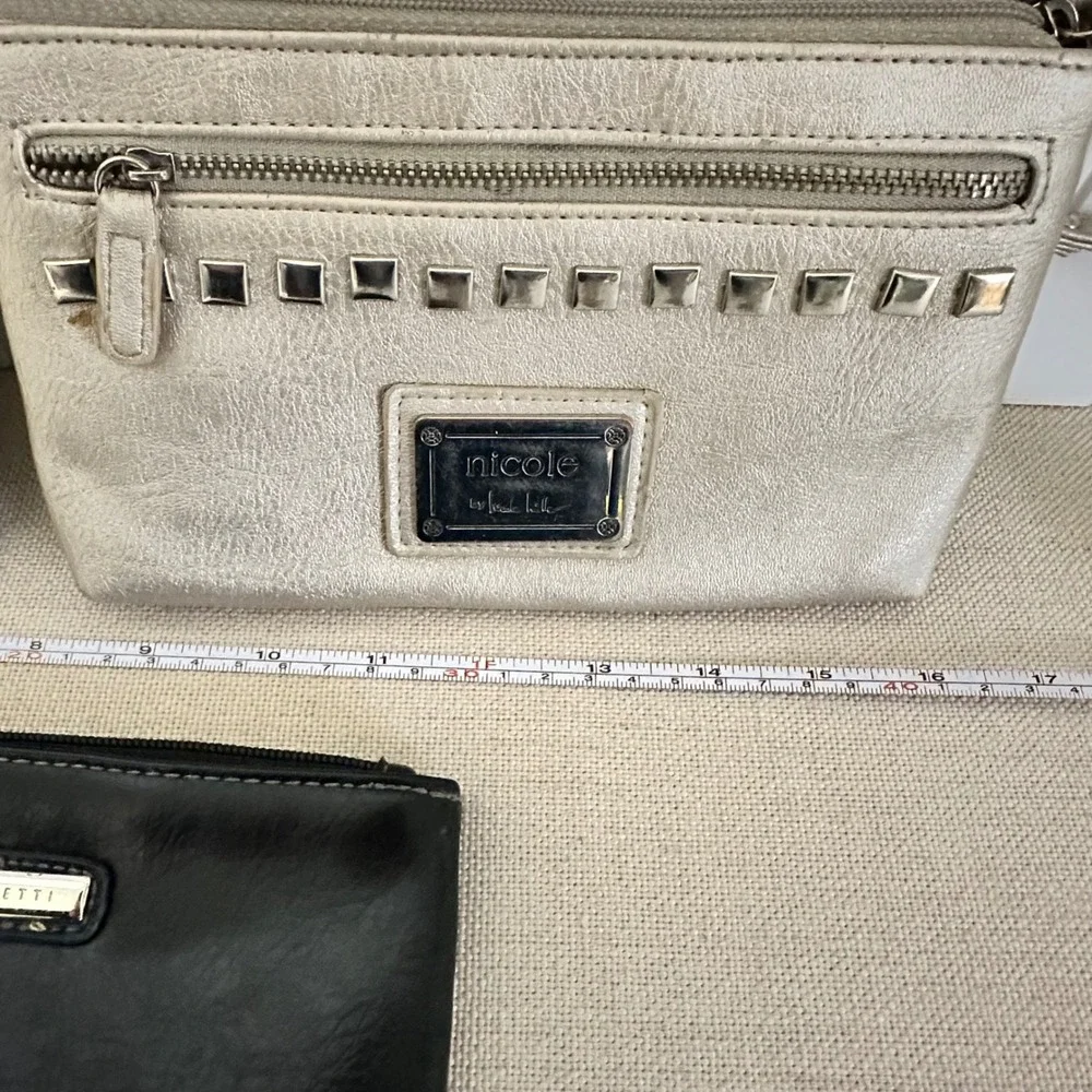 Nicole Miller Rosetti Wristlet Pouch Bundle Womens Multicolor Y2K Clutch Organiz